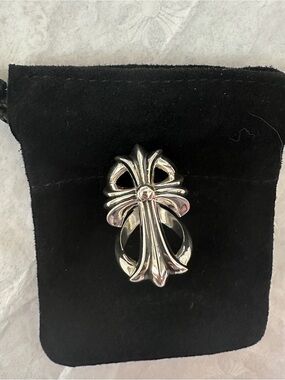 Silver Chrome Hearts Infinity Ring, US size 6